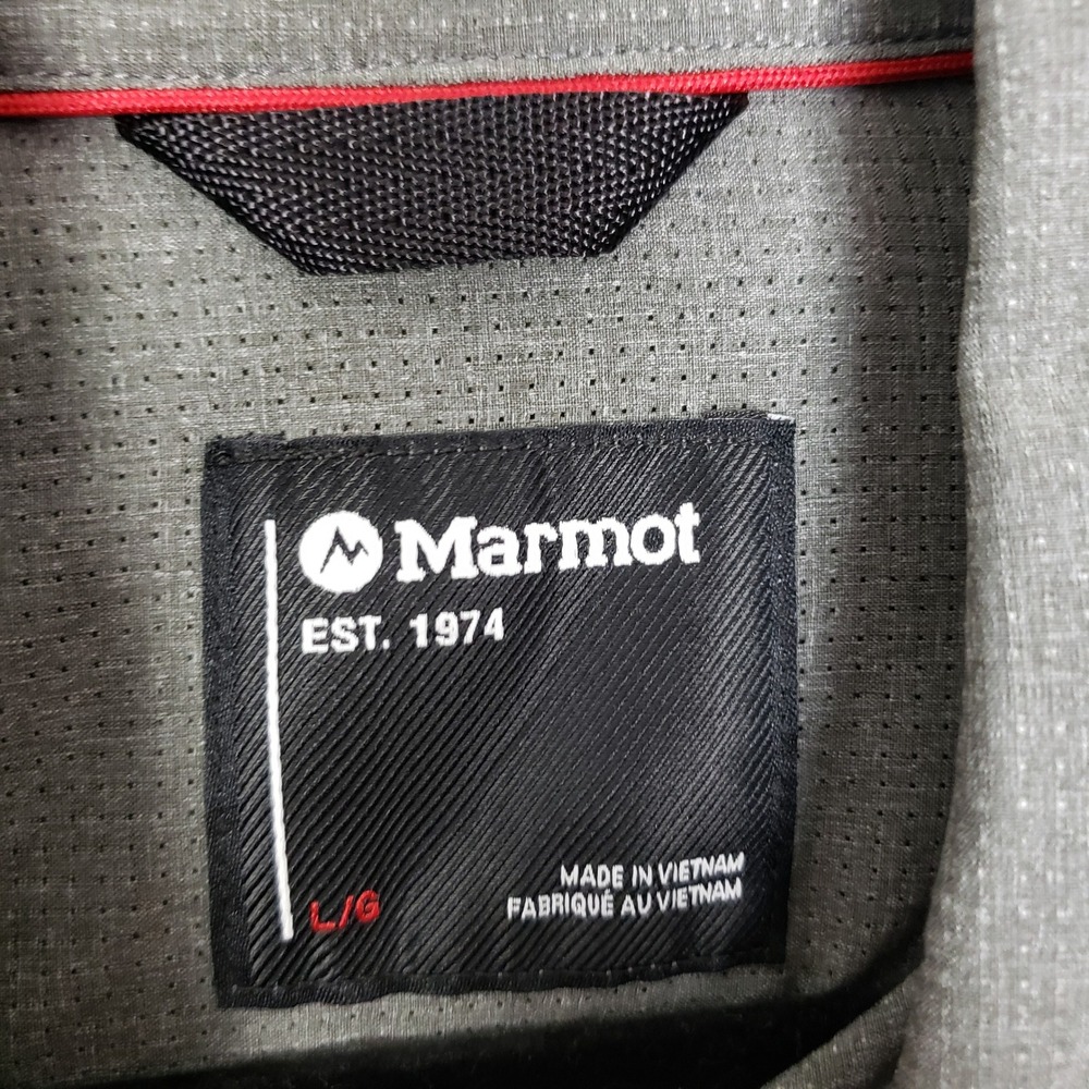 Marmot Aeroba Short Sleeve Button Up Gray Office Travel Minimalist Size L - Picture 3 of 9